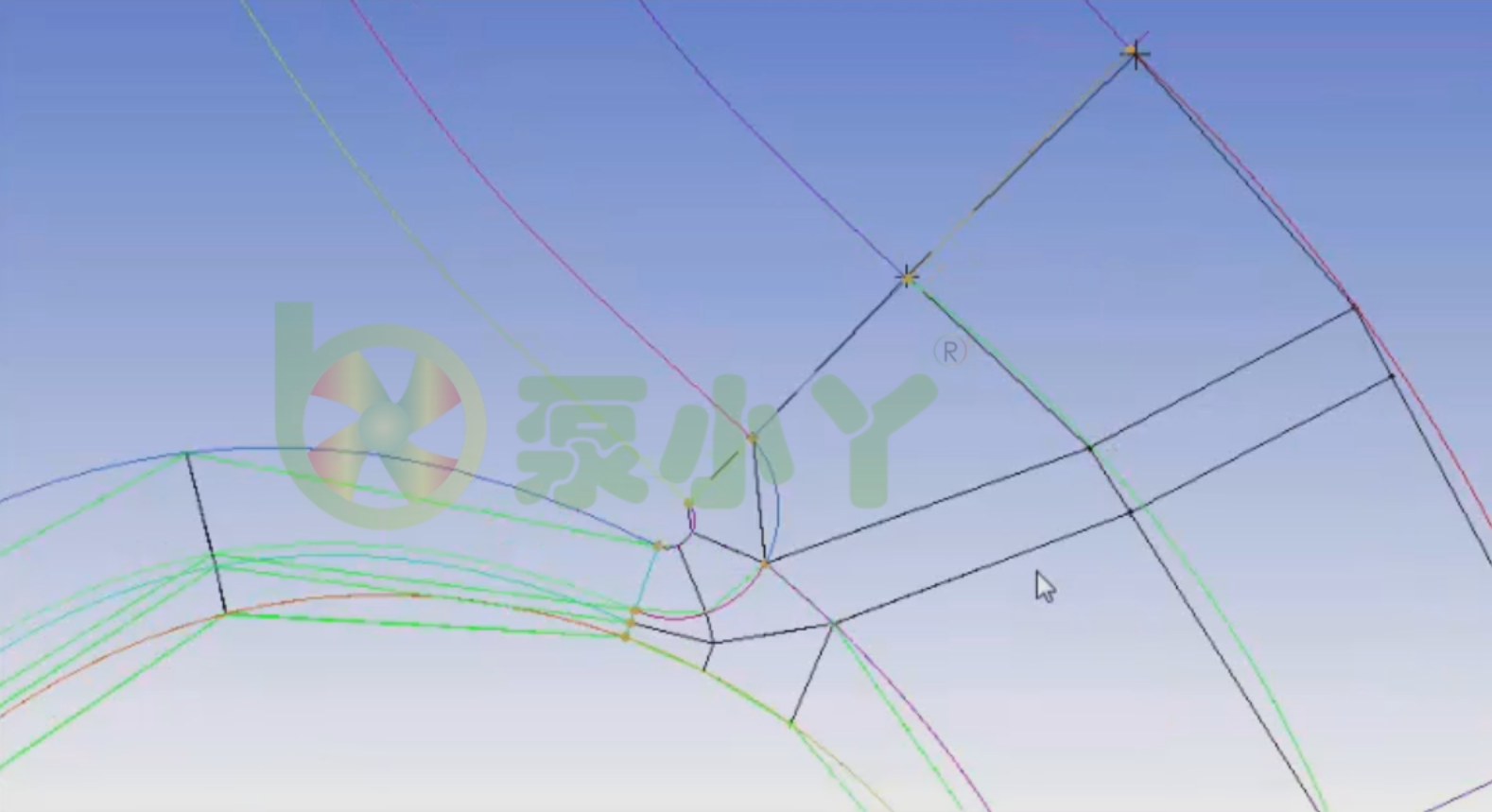 ICEM离心泵蜗壳结构化网格划分方法2视频教程